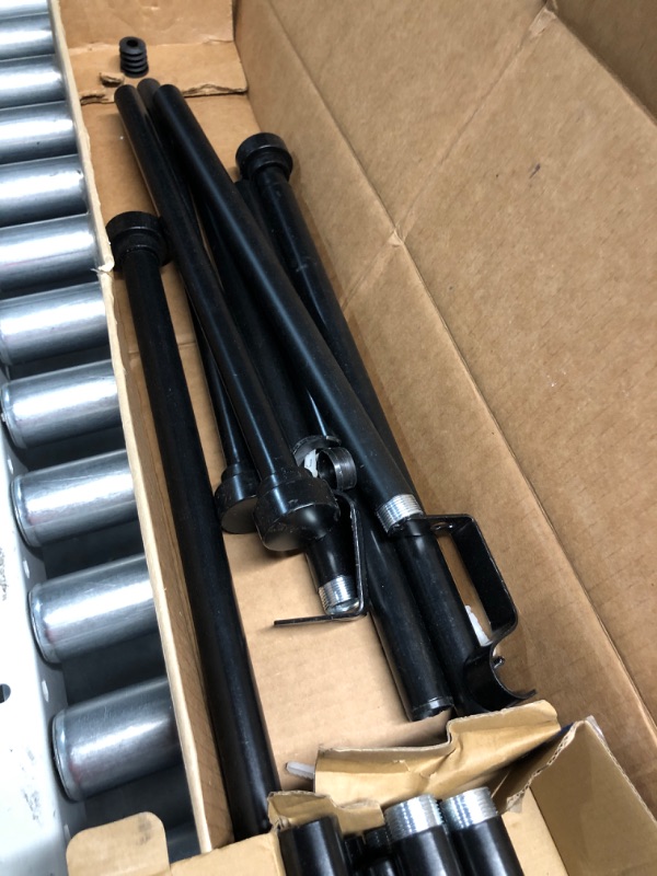 Photo 2 of **NON REFUNDABLE ITEM**(FOR PARTS ONLY)
Kemmie 1" Window Treatment Curtain Rod with Cylindrical Cap Finials, Double Drapery Rod Adjustable Length 72-144", Matted Black Matted Black 72-144"