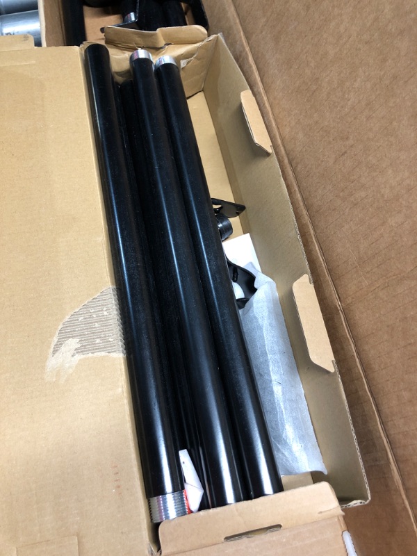 Photo 4 of **NON REFUNDABLE ITEM**(FOR PARTS ONLY)
Kemmie 1" Window Treatment Curtain Rod with Cylindrical Cap Finials, Double Drapery Rod Adjustable Length 72-144", Matted Black Matted Black 72-144"