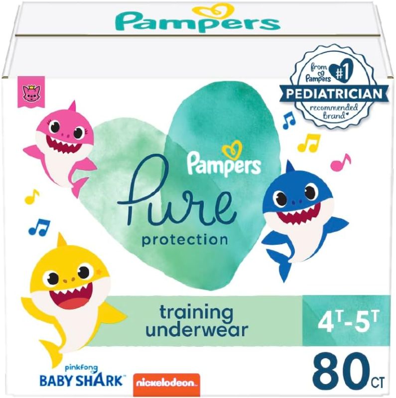 Photo 1 of Pampers Pure Protection Training Underwear - Baby Shark - Size 4T-5T - 80ct
