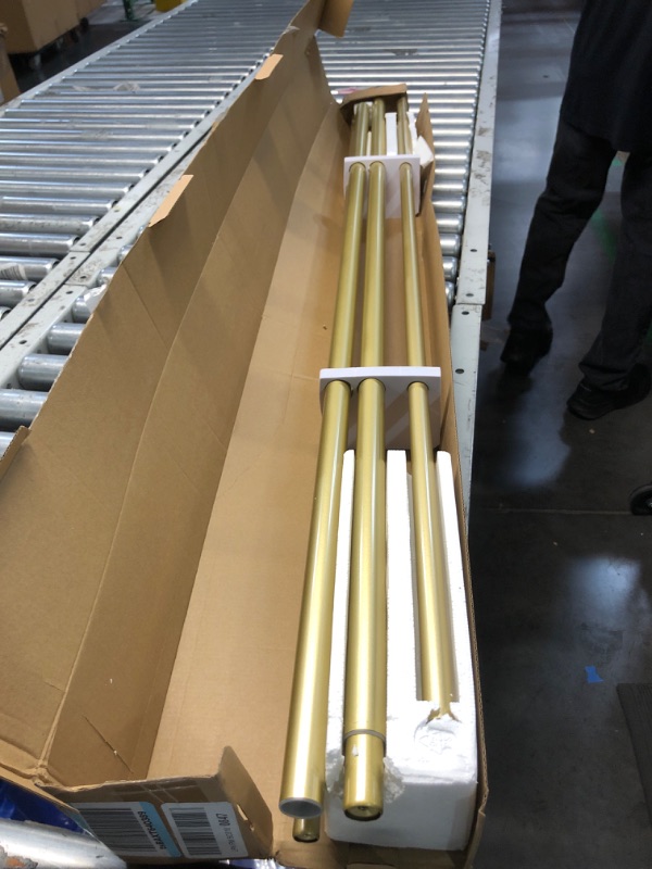 Photo 2 of **NON REFUNDABLE ITEM**(FOR PARTS ONLY)
1 Inch Gold Double Curtain Rods 72 to 144 Inches (6-12 ft), Drapery Rods for Windows, Telescoping Dual Curtain Rod with Luxury Translucent Finials