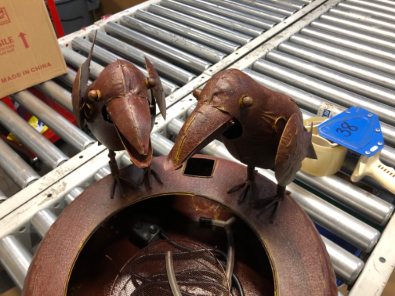 Photo 4 of **(READ NOTES**
Folk Art Crows Fountain - Rust/ Copper
