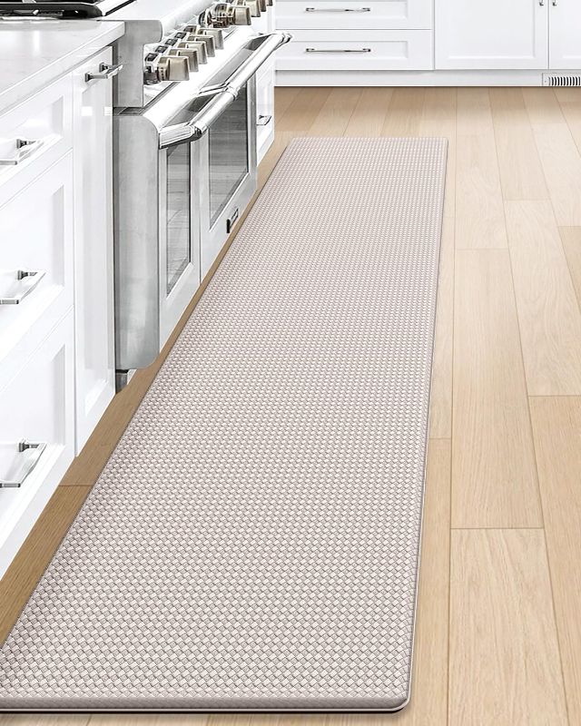 Photo 1 of **NONREFUNDABLE**FOR PARTS OR REPAIR**SEE NOTES**
DEXI Kitchen Rug Anti Fatigue,Non Skid Cushioned Comfort Standing Kitchen Mat Waterproof and Oil Proof Floor Runner Mat, Easy to Clean, 17"x95", Beige