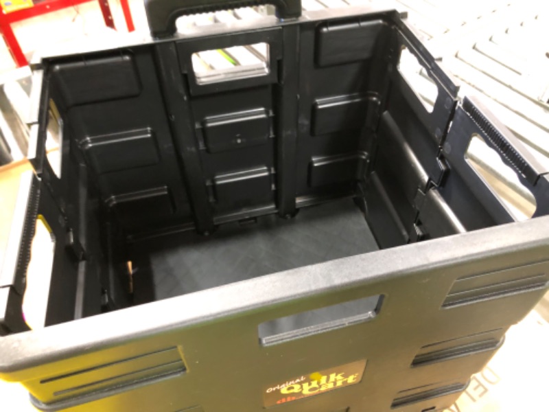 Photo 2 of ***DAMAGED - CRACKED LID - SEE PICTURES***
dbest products Quik Cart Collapsible Rolling Crate on Wheels for Teachers Tote Basket 80 lbs Capacity, Made from Heavy Duty Plastic and Used as a Seat, Canary