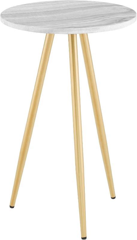 Photo 1 of (READ FULL POST) Walker Edison Modern Glam 3-Leg Side Table, 25 Inch, Faux WOOD/Gold (SEE PHOTOS) 
