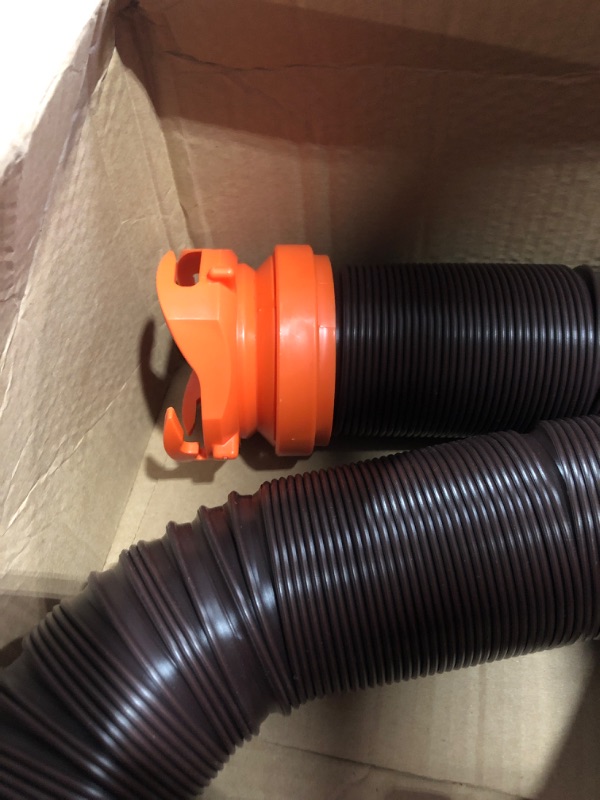 Photo 4 of *****STOCK IMAGE FOR SAMPLE*****
1 - Camco RhinoFLEX 20-Ft Camper/RV Sewer Hose Kit - Features Clear Elbow Fitting w/Removable 4-in-1 Adapter - Connects to 3” Slip or 3”/3.5”/4” NPT Threaded Sewer Connection (39742) 1 Hose