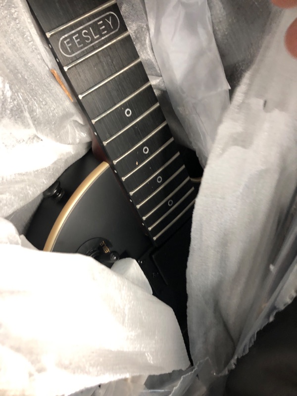 Photo 4 of (cracked heavily)
Fesley 39" LP Electric Guitar Kit, Full Size Solid Body Electric Guitars for Beginners with Humbucker Pickups, Poplar Body, Mahogany Neck,22 Frets,6 String Guitar with Gig Bag,Cable,FLP350,Matte,Black FLP350-Black