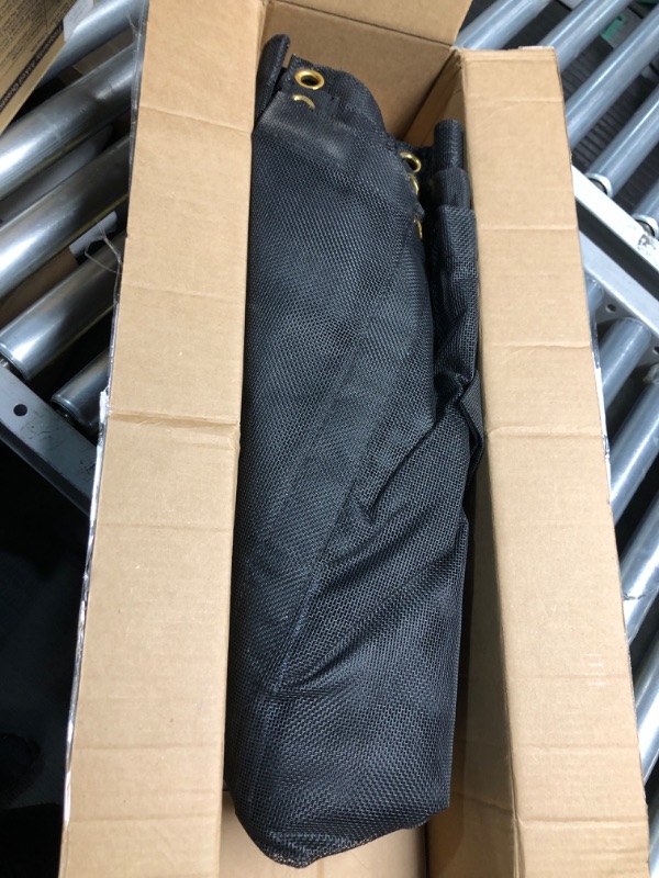 Photo 1 of VEVOR Dump Truck Mesh Tarp, 7 x 14 ft, PVC Coated Black Heavy Duty Cover with 5.5" 18oz Double Pocket, Brass Grommets, Reinforced Double Needle Stitch Webbing Fits Manual or Electric Dump Truck System 7' x 14'