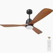 Photo 1 of  Ceiling Fan with Lights and Remote, 60" Farmhouse Ceiling Fan with Dimmable LED, 3 Solid 