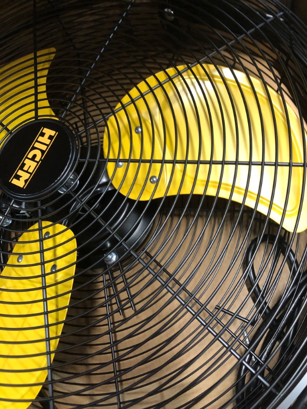 Photo 2 of ***USED - LIKELY MISSING PARTS - UNABLE TO VERIFY FUNCTIONALITY***
4600 CFM 18 inch High Velocity Wall Mounted Fan, TEAO Enclosure Motor, Safety Yellow Blade, 9 FT Cord, 180 Degree Tilting, 3 Speed Industrial Shop Fan for Patio, Garage Use - UL Listed