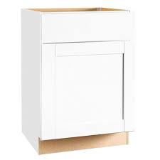 Photo 1 of **damaged**Hampton Bay Shaker 24 in. W x 24 in. D x 34.5 in. H Assembled Base Kitchen Cabinet in Satin White with Ball-Bearing Drawer Glides