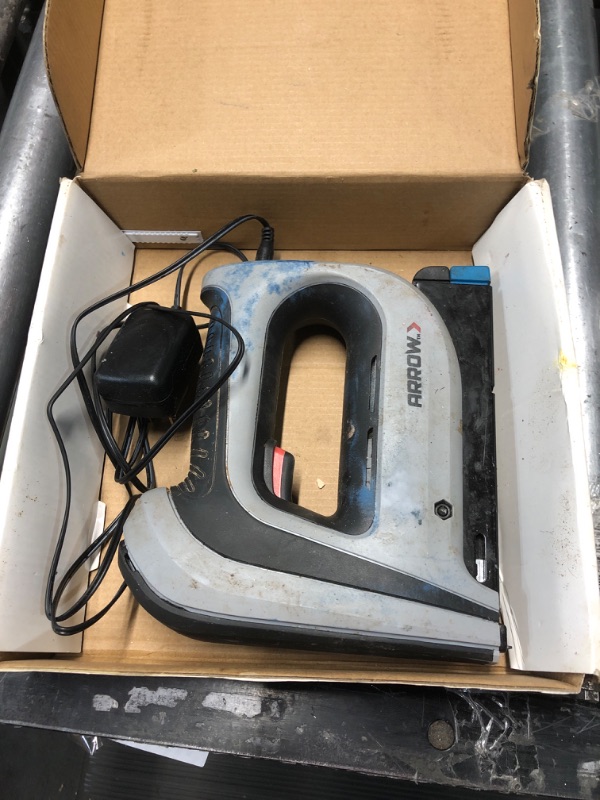 Photo 2 of ***USED - LIKELY MISSING PARTS - UNABLE TO VERIFY FUNCITONALITY***
Arrow Fastener Cordless 16 Ga. 3/8 in. Staple Gun Gray