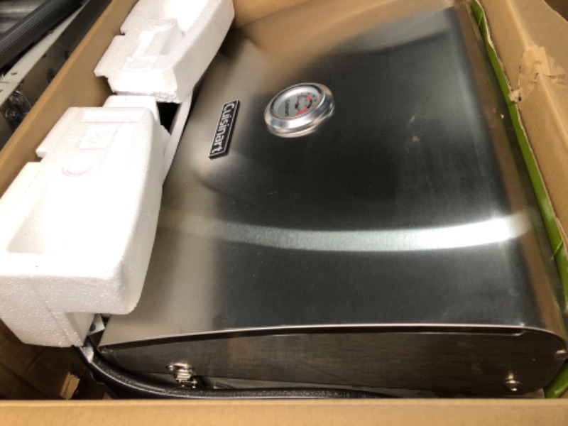 Photo 2 of ***HEAVILY USED AND DIRTY - SEE PICTURES - UNABLE TO TEST - LIKELY MISSING PARTS***
Cuisinart CGG-306 Chef's Style Propane Tabletop Grill, Two-Burner, Stainless Steel