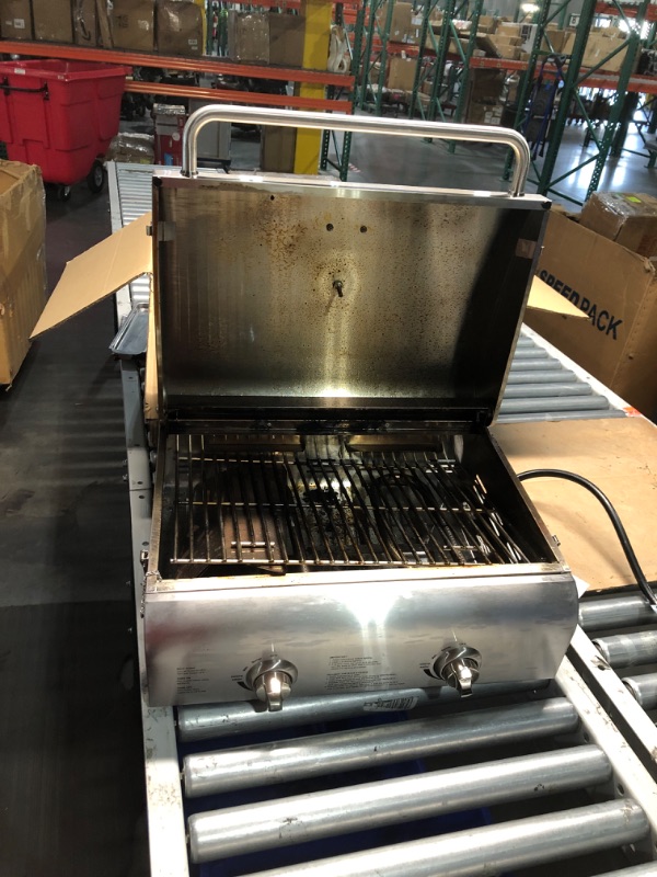 Photo 7 of ***HEAVILY USED AND DIRTY - SEE PICTURES - UNABLE TO TEST - LIKELY MISSING PARTS***
Cuisinart CGG-306 Chef's Style Propane Tabletop Grill, Two-Burner, Stainless Steel