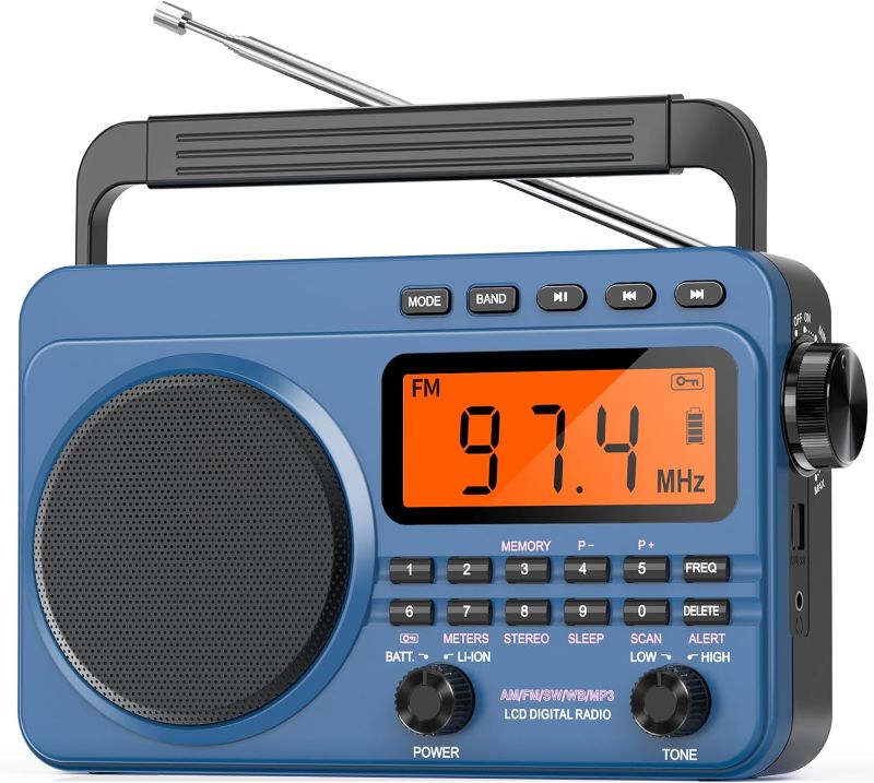 Photo 1 of Digital AM FM Shortwave Radio with Best Reception,4000mAh Rechargeable Portable Radio with NOAA Weather Alert, Big Speaker, Digital Tuner and Stereo Earphone,Support Micro SD Card and USB MP3 Player