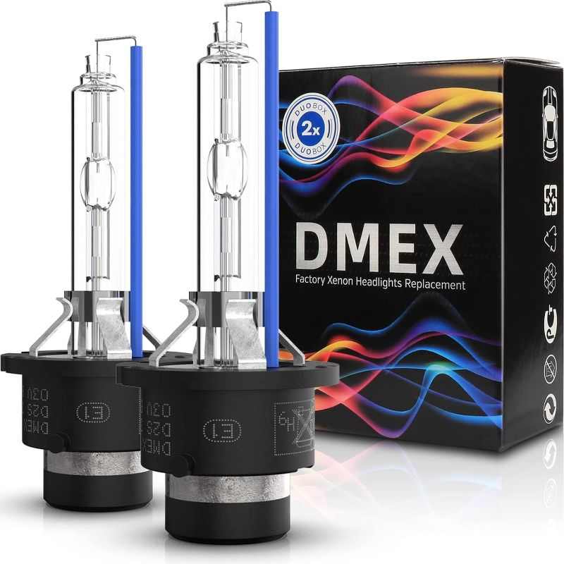 Photo 1 of DMEX D2S - 35W - 8000K White Blue Xenon Headlight HID Bulbs 85122 66240 66040 66240CBI Replacement - Pack of 2