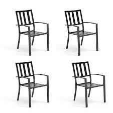 Photo 1 of *****STOCK IMAGE FOR SAMPLE*****
2 - Black Stackable Stripe Metal Patio Outdoor Dining Chair (2-Pack)