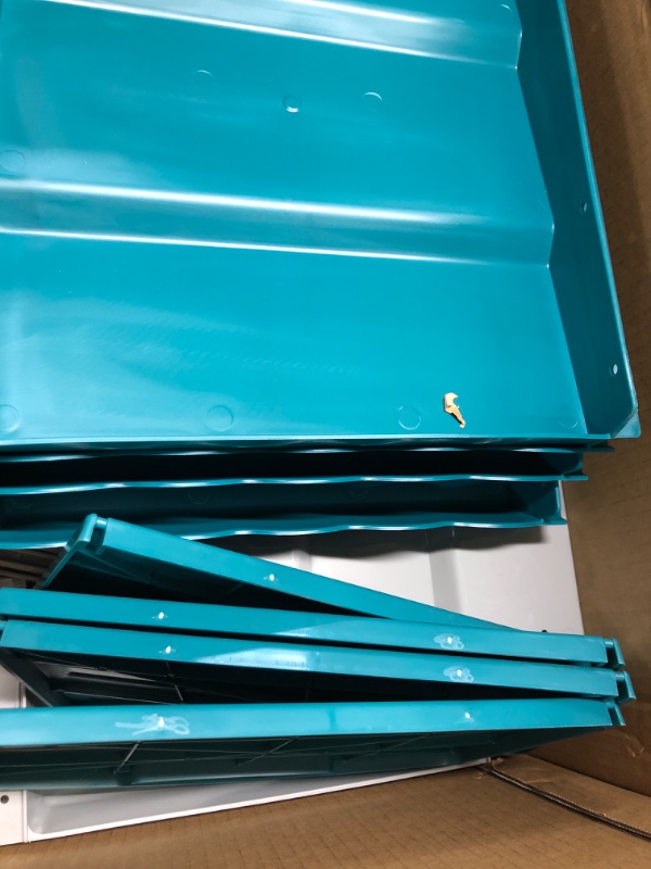 View 2 of EVERYGROW Chicken Nesting Boxes, Roll Away Nest Boxes for Chickens, 4 Compartment Roll Out Chicken Nesting Boxes, Plastic Nesting Box for Chicken Coop with Perch & Eggs Protected Collection Area