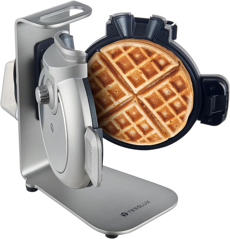 Photo 1 of Cuisinart Mini Belgian Waffle Maker, Vertical Mini Waffle Iron, Silver, WAF-V100P1 Vertical Waffle Silver