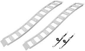 Photo 1 of 12 in. W x 90 in. L 1500 lb. Capacity Aluminum Fixed S-Curve Truck Loading Ramp with Treads (Includes 2 Ramps)