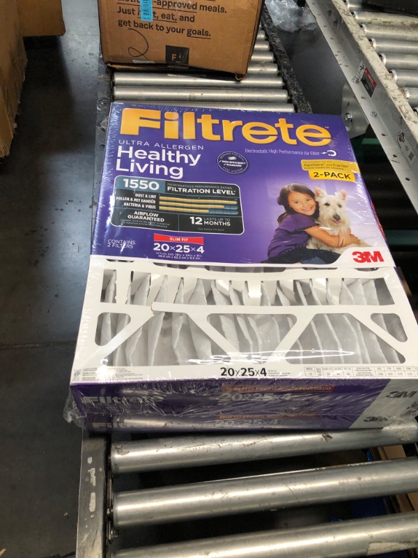 Photo 3 of [STOCK PHOTO]
Filtrete 20x25x4(SlimFit), AC Furnace Air Filter, MPR 1550 DP, Healthy Living Ultra Allergen Deep Pleat, 2-Pack, Fits Lennox & Honeywell Devices (exact dimensions 19.5 x 24.5 x 3.75) 2-Pack 20x25x4(SlimFit) Air Filter