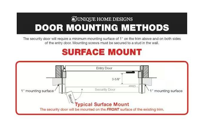 Photo 4 of 36 in. x 80 in. Del Flor Black Surface Mount Outswing Steel Security Door with Expanded Metal Screen