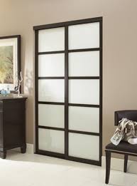 Photo 1 of 60 in. x 81 in. Tranquility 5-Lite Espresso Wood Frame White Back Painted Glass Panels Interior Sliding Closet Door
