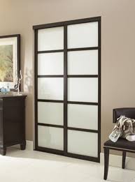 Photo 1 of 60 in. x 81 in. Tranquility 5-Lite Espresso Wood Frame White Back Painted Glass Panels Interior Sliding Closet Door