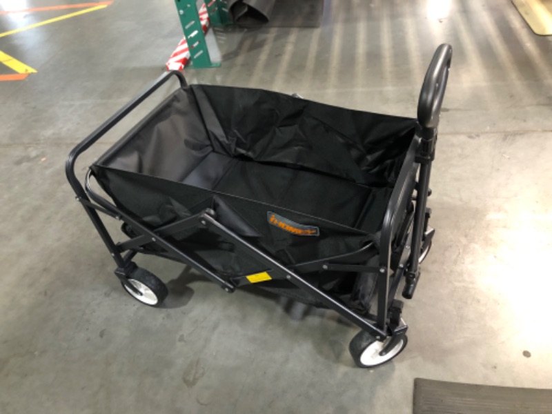 Photo 6 of ***DAMAGED - TORN FABRIC ON WAGON***
Collapsible Folding Wagon, Outdoor Utility Wagon, Wagon Cart Heavy Duty Foldable with 360° Rotation Wheels, Utility Grocery Wagon for Camping Shopping Sports(Black)