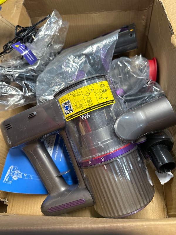 Photo 2 of **NONREFUNDABLE**FOR PARTS OR REPAIR**SEE NOTES**
POWEART N700 Cordless Vacuum Cleaner, 30Kpa Powerful Cordless Stick Vacuum, 180° Foldable Wand, Extended Runtime, 8-in-1 Vacuum Cleaner for Home Purple