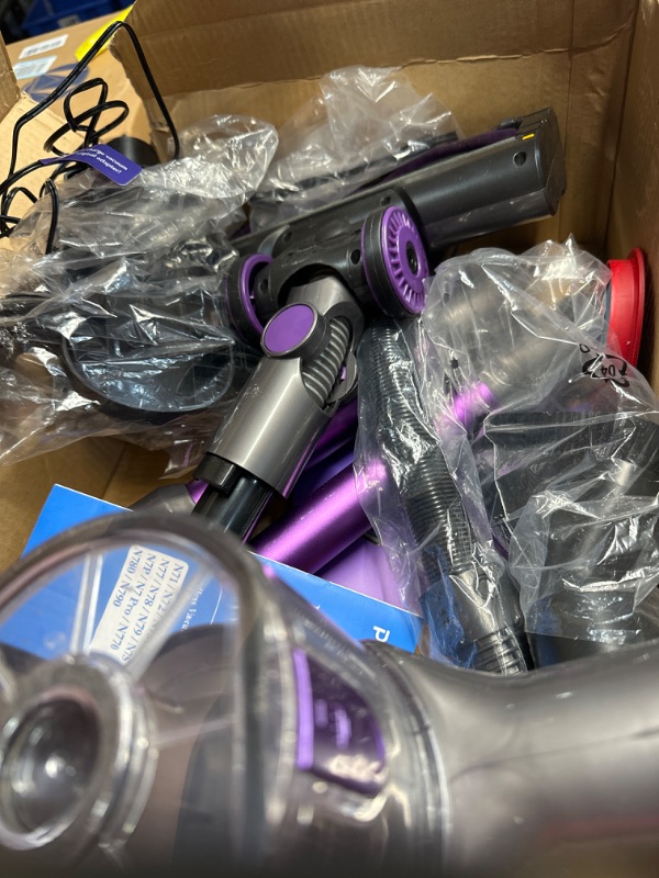 Photo 3 of **NONREFUNDABLE**FOR PARTS OR REPAIR**SEE NOTES**
POWEART N700 Cordless Vacuum Cleaner, 30Kpa Powerful Cordless Stick Vacuum, 180° Foldable Wand, Extended Runtime, 8-in-1 Vacuum Cleaner for Home Purple