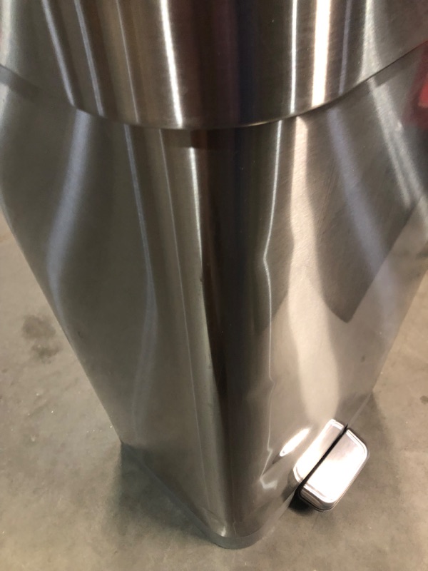 Photo 5 of ***HEAVILY USED - LID BROKEN - SEE PICTURES***
Glad Stainless Steel Step Trash Can with Clorox Odor Protection | Large Metal Kitchen Garbage Bin with Soft Close Lid, Foot Pedal and Waste Bag Roll Holder, 20 Gallon, All Stainless All Stainless 20 Gallon Tr