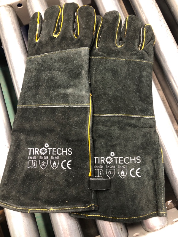 Photo 2 of (please see all images)TOPDC Welding Gloves 14 Inches Fire/Heat Resistant Leather For Mig,Tig,Stick,Forge,BBQ,Grill, Fireplace