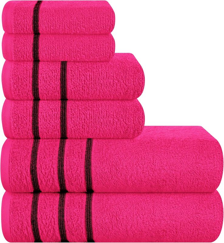 Photo 1 of *****STOCK IMAGE FOR SAMPLE*****
MyOwn Cotton 6 Piece Set, Bath Towel Set, 2 Bath Towels, 2 Hand Towels, 2 Wash Clothes, Ultra Absorbant Compact Quickdry & Lightweight Towel, Pink 6 pc.