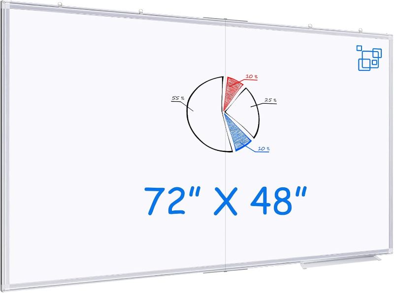 Photo 1 of **NONREFUNDABLE**FOR PARTS OR REPAIR**SEE NOTES**
Large 72" x 48" Dry Erase Board - Wall Mounted Whiteboard| White Board with Pen Tray, Aluminum Message Presentation Memo Board for Office & School