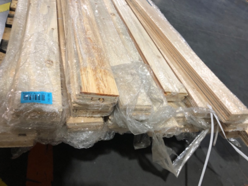 Photo 6 of ***BUNDLE OF 28- TRUCK/TRAILER PICKUP ONLY***
***(MINOR DAMAGE/ SEE NOTES) ***
5/16 in. x 3-11/16 in. x 8 ft. Knotty Spruce Pine Edge V-Plank Wall Boards Kit (6 pieces per pack)