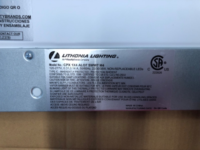 Photo 1 of ***DAMAGED - DENTED - SEE PICTURES - UNABLE TO TEST***
Lithonia Lighting CPX 1X4 ALO7 SWW7 M4 1 ft. x 4 ft. LED Flat Panel Ceiling Light Fixture for Shop Lighting & Home Improvement, Adjustable Light Output 2400-4000 Lumens, 3500K-5000K Switchable CCT