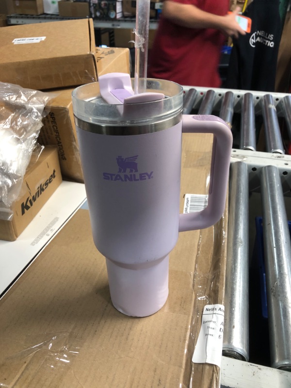 Photo 3 of ***(MAJOR DAMAGE/ SEE NOTES)***
Stanley Quencher H2.0 FlowState Stainless Steel Vacuum Insulated Tumbler with Lid and Straw for Water, Iced Tea or Coffee, Smoothie and More, Lilac, 40 OZ / 1.18 L