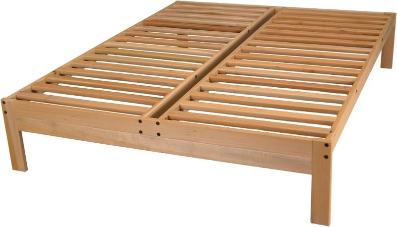 Photo 1 of ***STOCK PHOTO REFERENCE ONLY***SIMILAR STYLE**
Nomad Platform Bed - Queen Bed Frame - Unfinished Wood Bed Frame - Minimalist Swedish Design - Natural Wood Bed - Easy Assembly, No Box Spring Needed - Solid Wood Queen Platform Bed