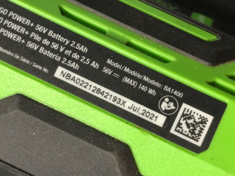 Photo 6 of **READ NOTES, MINOR DAMAGE, SOLD FOR PARTS, NON-REFUNDABLE**
EGO Power+ LB7650 Variable-Speed Turbo 56-Volt 765 CFM Cordless Leaf Blower Battery and Charger Not Included