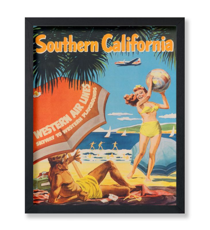 Photo 1 of **2-PACK BUNDLE**
Poster Master Vintage Travel Poster - Retro Southern California Print - Western Airlines Art - Chic Gift for Him, Her, Travel Lover - Decor for Bedroom, Ocean or Beach House - 8x10 UNFRAMED Wall Art Style12 8x10 Unframed