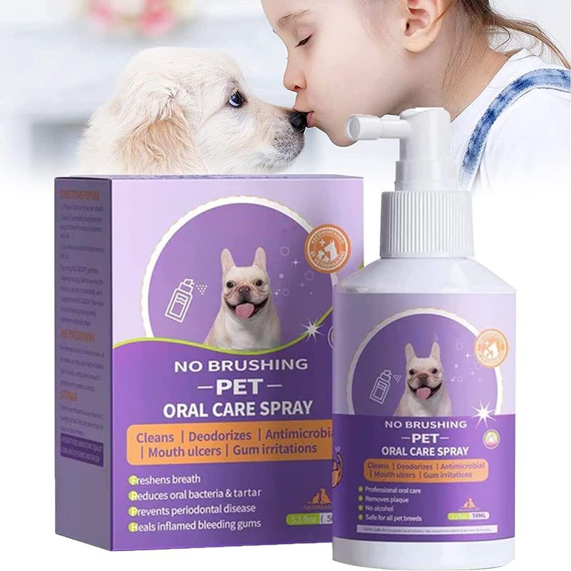 Photo 1 of **2-PACK BUNDLE PLUS 2 TOOTHBRUSHES** 
Pet Clean Teeth Spray, Teeth Cleaning Spray for Dogs & Cats, Targets Tartar & Plaque, Eliminate Bad Breath, Without Brushing