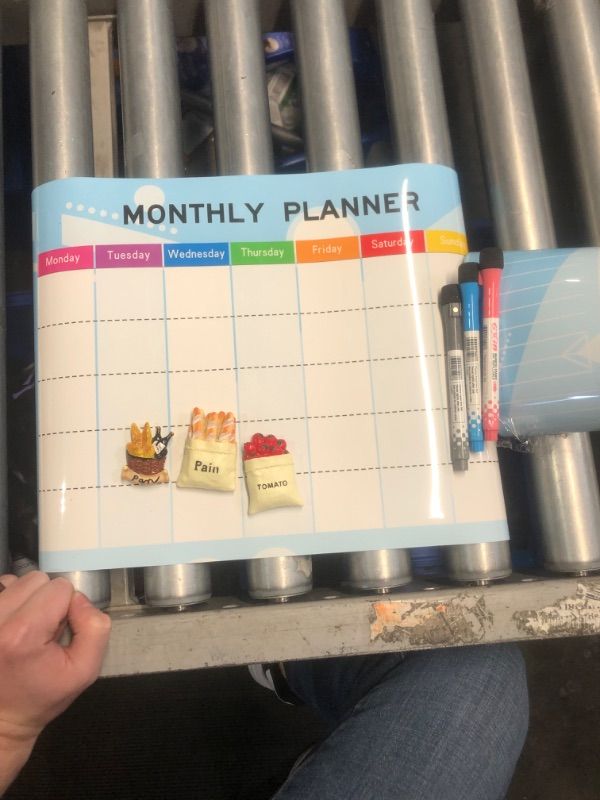 Photo 3 of ***SET OF TWO***Magnetic Calendar for Refrigerator&Wall?White Board Calendar Dry Erase?Magnetic Whiteboard for Fridge Monthly & Weekly Sheet?3 Markers and Refrigerator Magnets