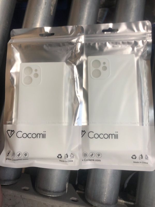 Photo 3 of ***SET OF TWO*** Cocomii Square iPhone 12 Mini Case - Square Plain Color - Slim - Lightweight - Glossy - Vibrant Solid Color - Minimalist Luxury Aesthetic Cover Compatible with Apple iPhone 12 Mini 5.4" (White)