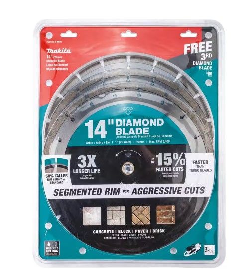 Photo 1 of **USED MISSING 2 BLADES**Makita 14 in. Diamond Blade, Concrete, Block, Paver, Brick