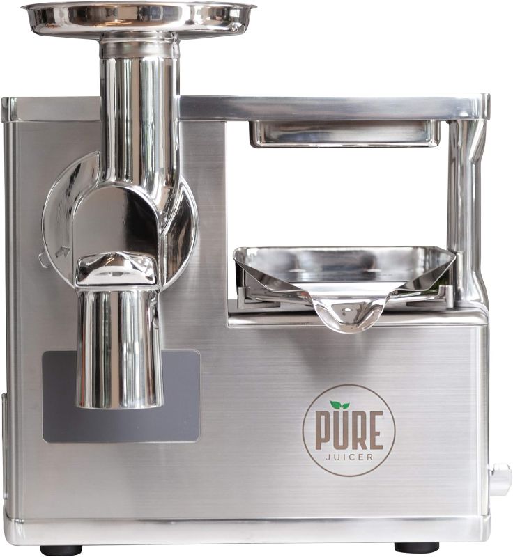 Photo 1 of ****PARS ONLY , NOT FUNCTIONAL **** PURE Juicer Two-Stage Juicer - Premium Cold Press Juicing Machine - Solid Stainless Grinder and Hydraulic Press 