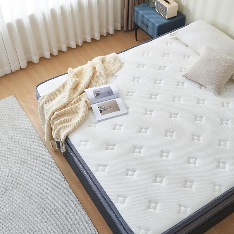 Photo 1 of (READ FULL POST) GOJEF- Queen Size Mattress, 10 Inch Memory Foam Mattress, Hybrid Mattress in a Box with Independent Spring, Soft 