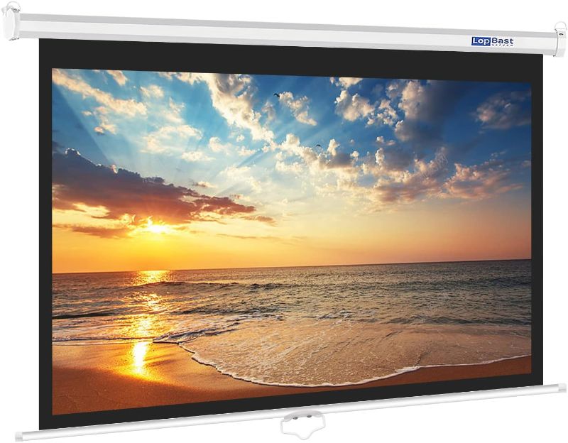 Photo 1 of 100INCH Manual Pull Down White Projector Screen 16:9 1.2 Gain Retractable Auto-Locking 4K 8K 3D Ultra HD