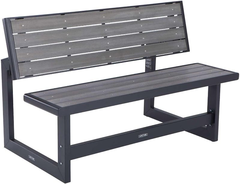 Photo 1 of **MISSING PARTS, READ NOTES**
LIFETIME 60253 Outdoor Convertible Bench, 55 Inch, Harbor Gray