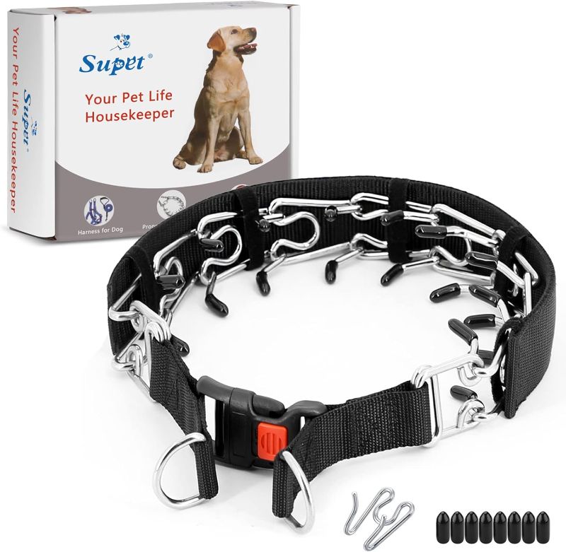 Photo 1 of ***STOCK PHOTO REFERENCE ONLY***
Supet Dog Prong Collar, Dog Choke Collar Adjustable Dog Pinch Collar with Quick Release Buckle/Nylon Cover XL