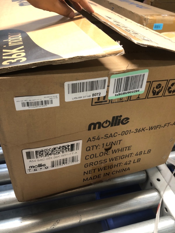 Photo 8 of ***NO POWER CABLE UNABLE TO TEST FUNTION***mollie 36000 BTU Split Air Conditioner Heat Pump, 19 SEER2 208/230V AC Unit with Smart App Control, Cools Up to 2500 Sq. Ft, Installation Kits Included
